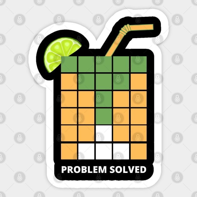 Wordle Margarita Problem Solved Sticker by MalibuSun